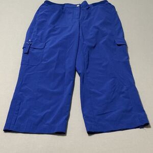 Zenergy by Chicos Small Blue Cropped Pants - Polyester/Spandex Blend